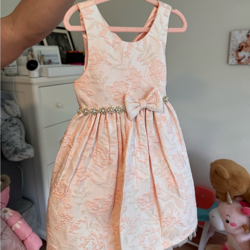 American Princess Orange Pink Sleeveless A-line Sundress